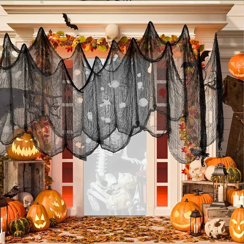 Halloween Creepy Gauze Cloth Net for Doors Windows Party Decor - 76x183cm