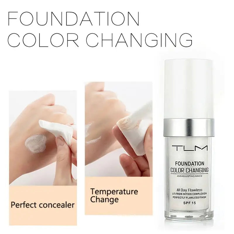Color Changing Foundation Liquid Matte Makeup Base Hydrating Long Lasting for Natural Finish