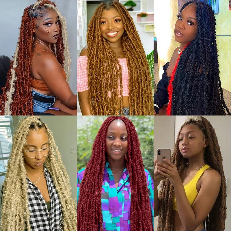 Distressed Butterfly Locs Crochet Hair - Faux Locs Braiding Extensions for Women