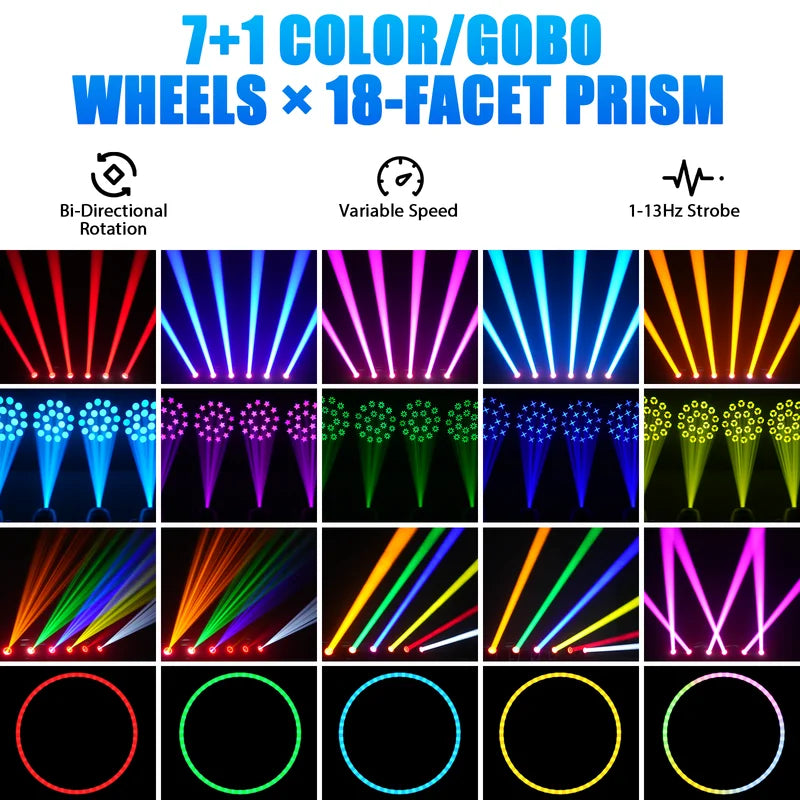 RGB LED Moving Head Light Beam Effect for DJ Party Stage Concert Wedding