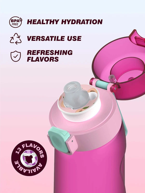 Portable Water Bottle with Flavor Pods, Leak-Proof Sport Water Bottle