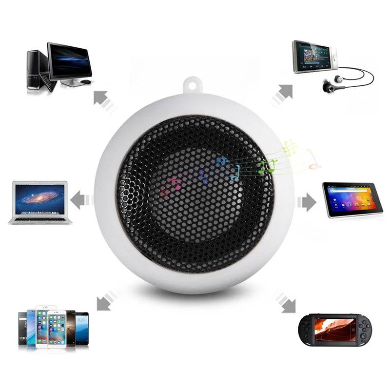 Mini Portable Travel Computer Speaker with Built-in Battery & 3.5mm Audio Jack