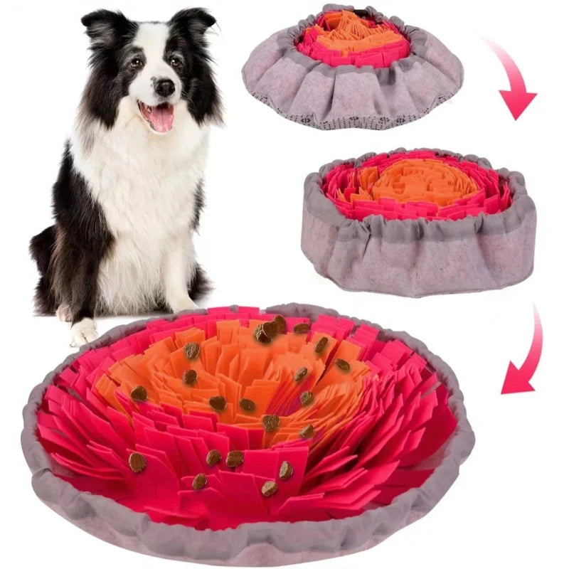 Washable Felt Pet Sniffing Mat for Dog Training & Enrichment - Foldable Slow Feeding Toy