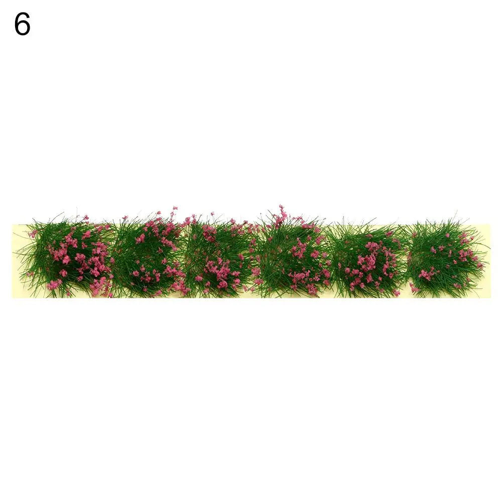 Multicolor Miniature Grass Bush Set for Dioramas and Model Scenery - 32PCS