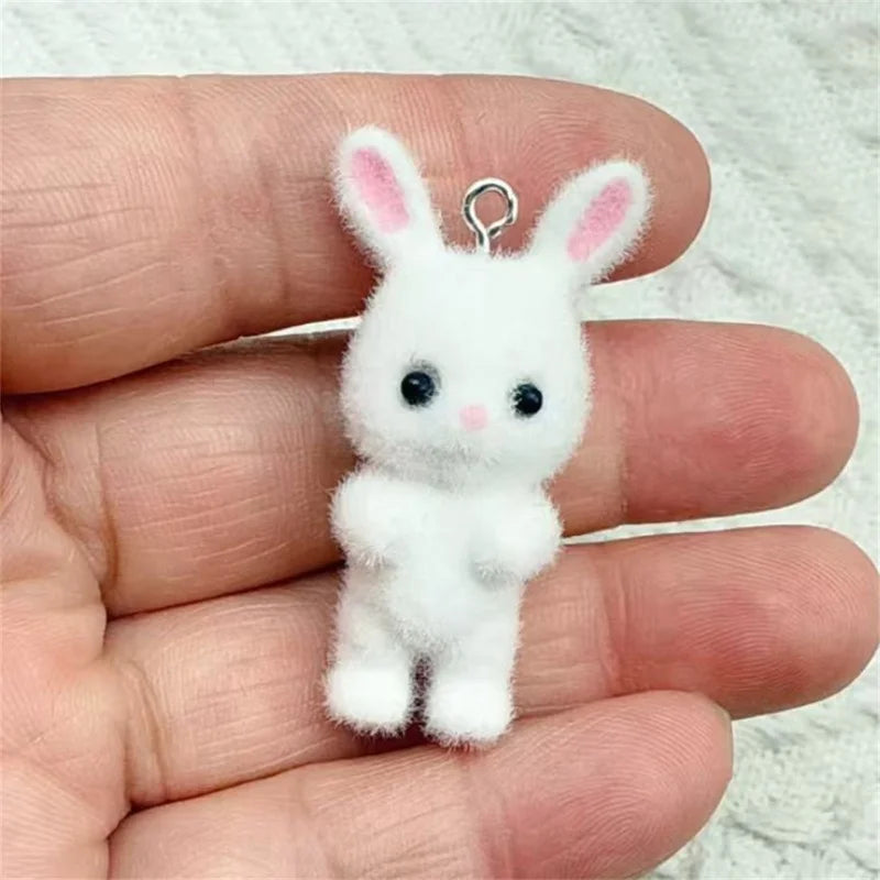 3PCS Resin Animal Charms for Jewelry Making - Rabbit Pendant DIY Accessory