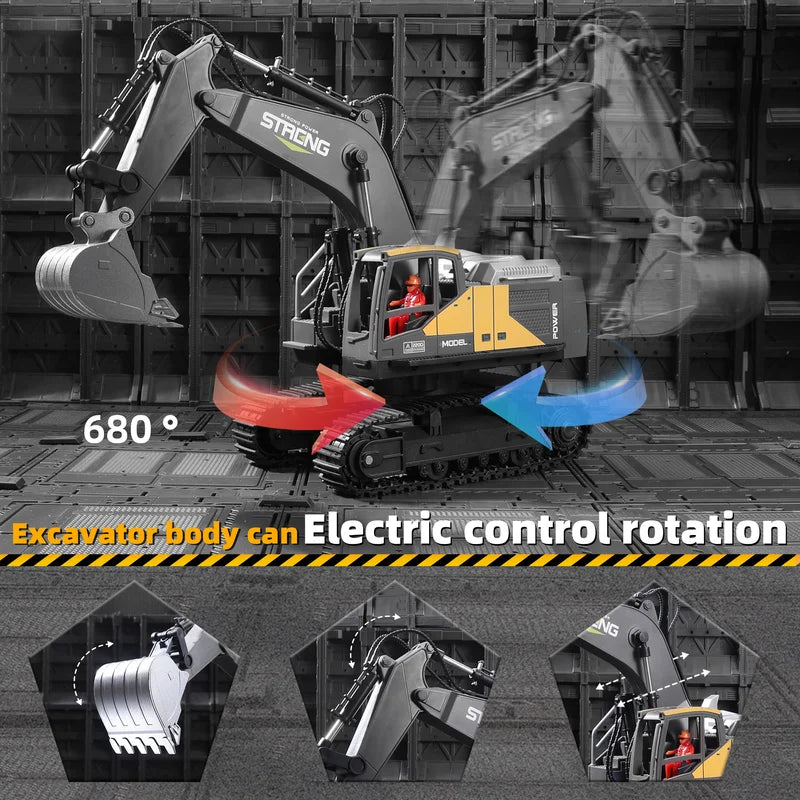 Remote Control Construction Vehicle Set - Excavator & Dump Truck Toys for Kids