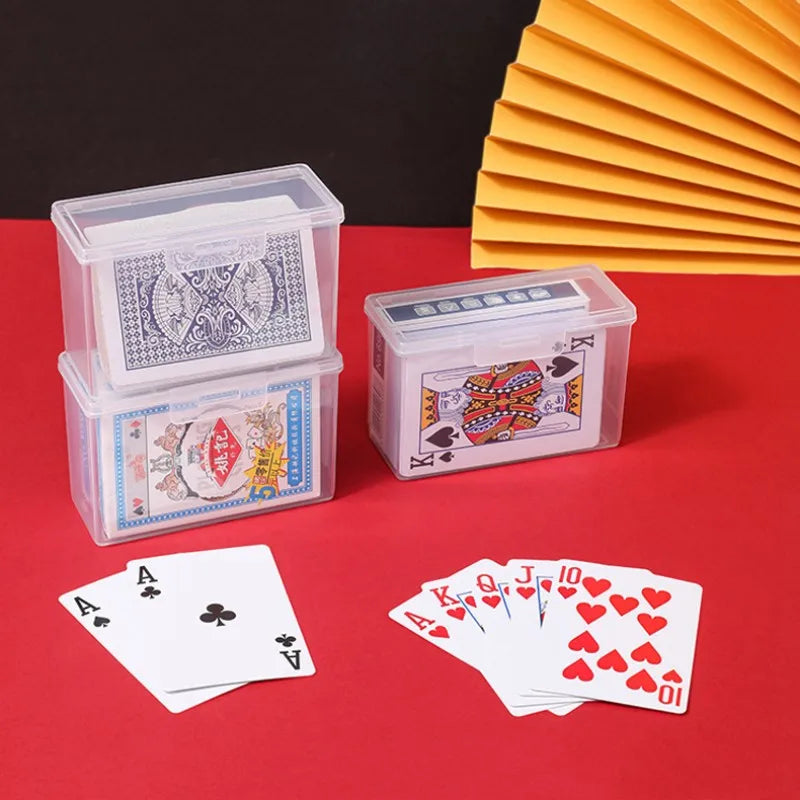Transparent Plastic Playing Card Storage Box - Compact, Durable, Stackable