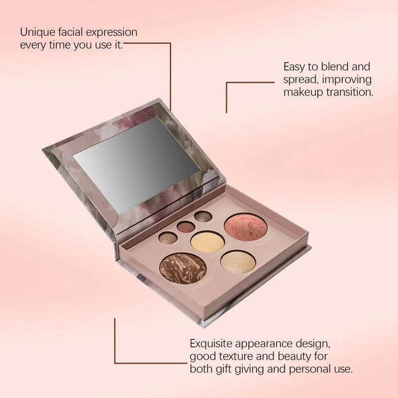 Multifunction Makeup Palette with 7 Colors - Eyeshadow, Blush, Contour & Highlight