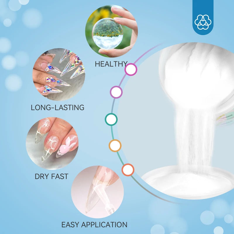 Clear Nude Dip Powder for Nail Art - No Lamp Needed, 60g, Beginner Friendly