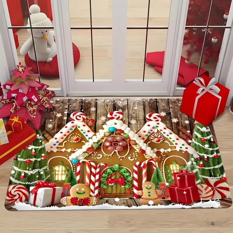 Christmas Snowflake Area Rug - Holiday Home Decor for Living Room & Bedroom