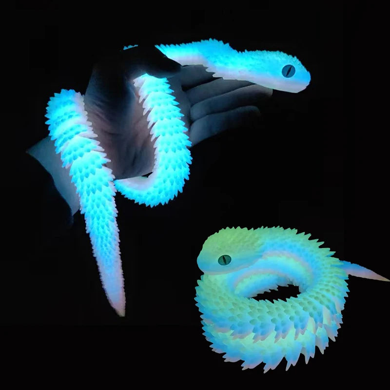 Luminous Snake Action Figure with Movable Joints - 30/60/80cm Home Decor Gift
