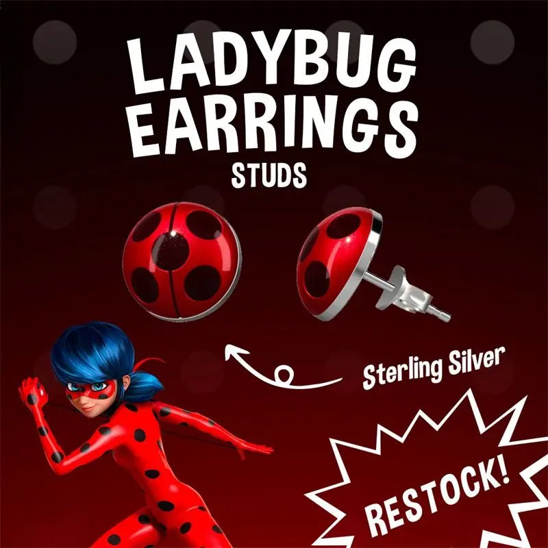 Ladybug Reddy Tikki Earrings Peach Pink Cartoon Jewelry for Women 2024