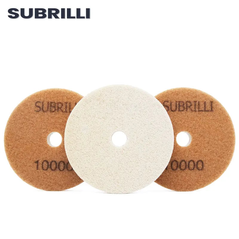3PCS 4-Inch Diamond Sponge Polishing Pads for Marble Concrete Floor Buffing