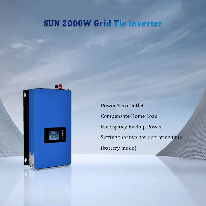 Grid Tie Inverter with Limiter for Solar Panels and Battery Discharge - 1KW/2KW MPPT