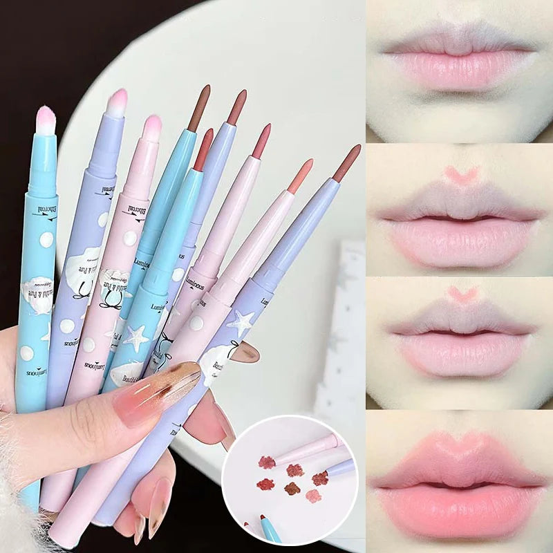 Waterproof Matte Lipstick & Lip Liner Pencil Set - Long Lasting, Velvet Finish