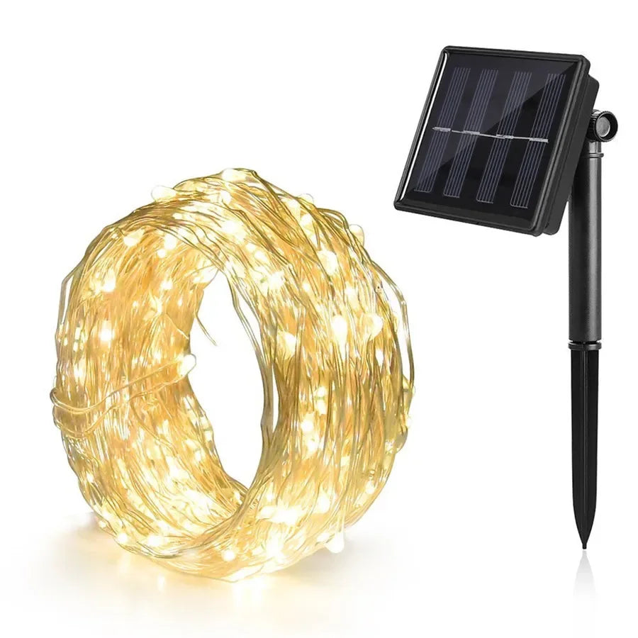 Outdoor Waterproof Solar LED Fairy String Lights for Garden & Party Decoration