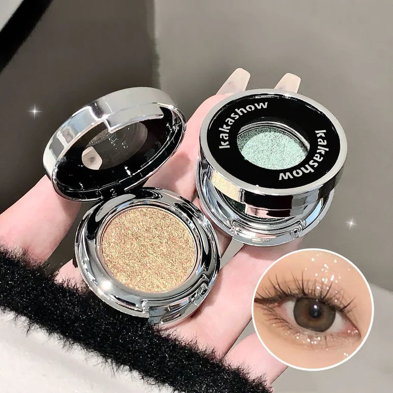 Monochrome Eyeshadow Palette with Glitter & Pearlescent Shimmer - Long Lasting Brighten Makeup