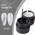 Black and White Spider Nail Drawing Gel Set – UV Semi-Permanent Web Art