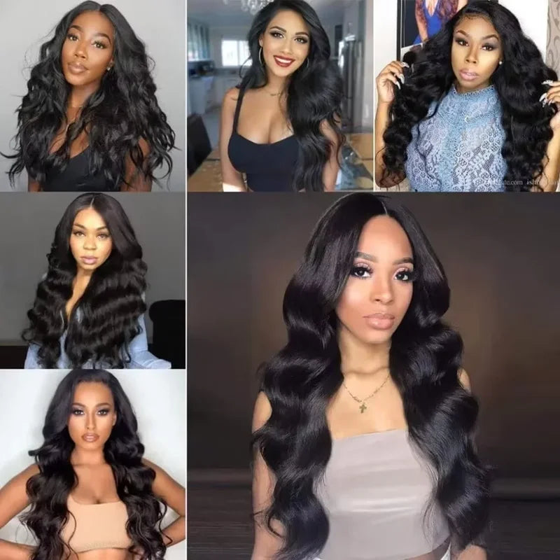 V Part Human Hair Wigs for Women - Body Wave, Natural Color, Beginner Friendly Clip-In Style