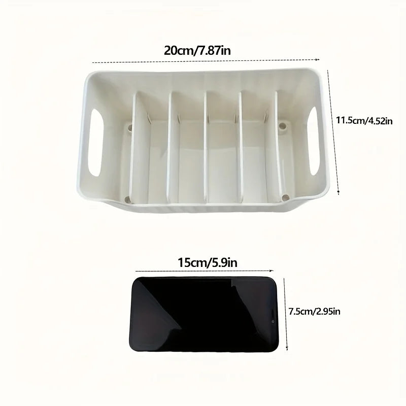 Clear Plastic Spice and Snack Storage Box with Adjustable Divider – Kitchen Organizer