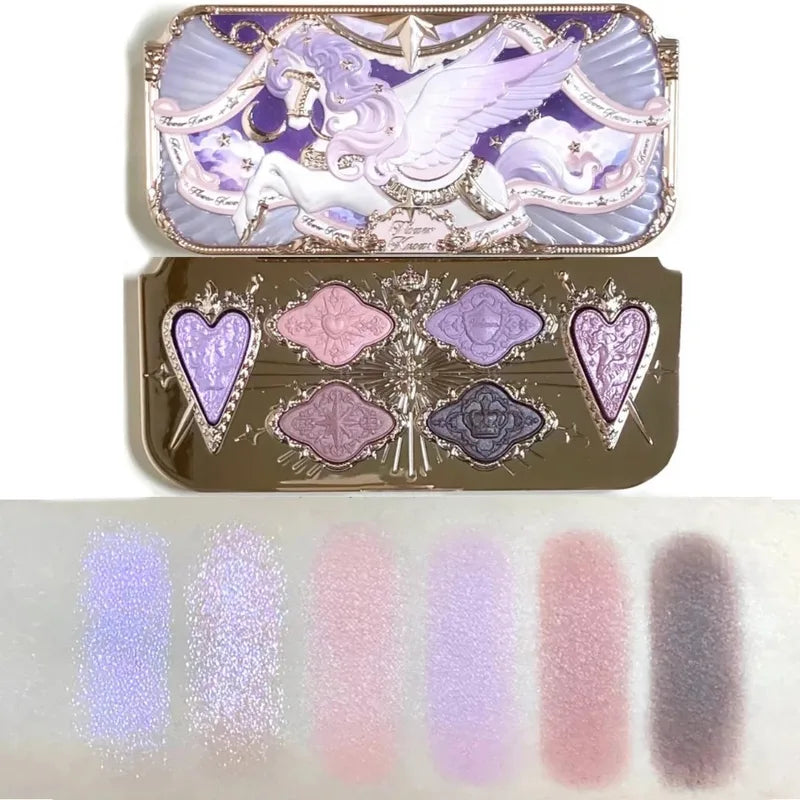 Vegan Makeup Eye Shadow Palette with 6 Colors - Waterproof, Shimmer & Matte Finishes