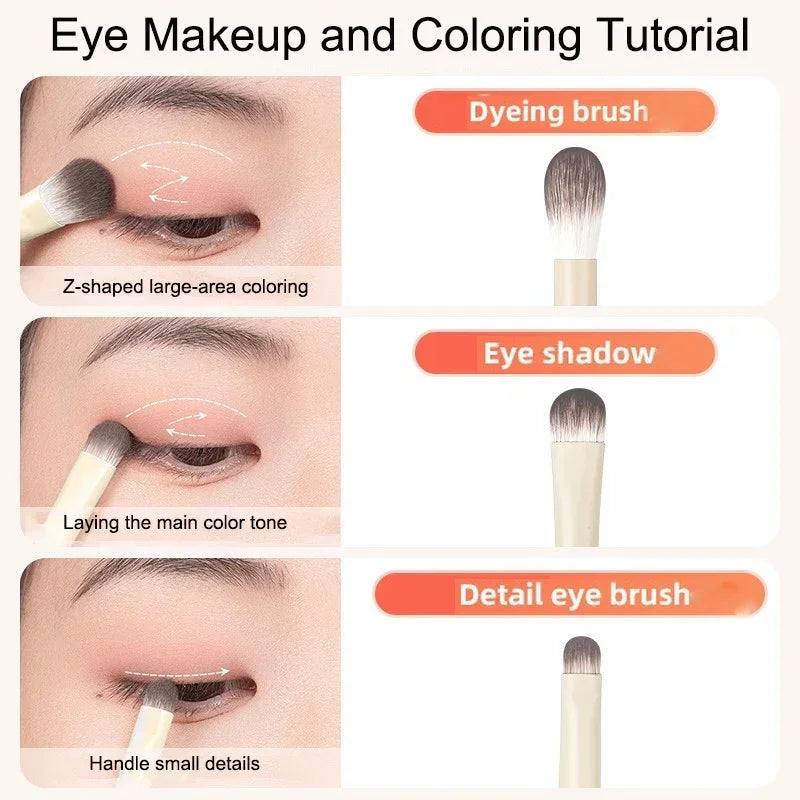 Natural Eye Makeup Brush Set - 5/6/8/10 Pcs Ultra Soft Eyeshadow & Eyeliner Brushes
