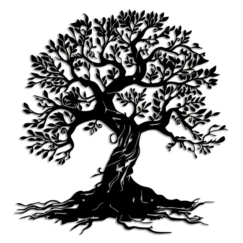 Geometric Tree of Life Metal Wall Hanging Bohemian Decor for Home & Living Room