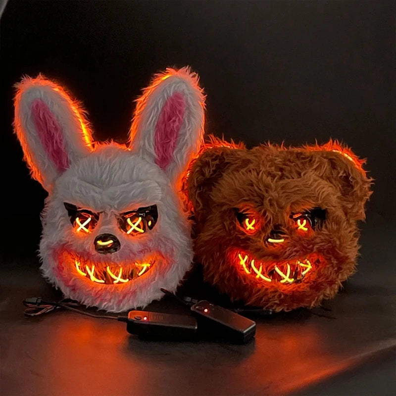 Halloween LED Face Mask - Luminous Animal Cosplay Costume Accessory