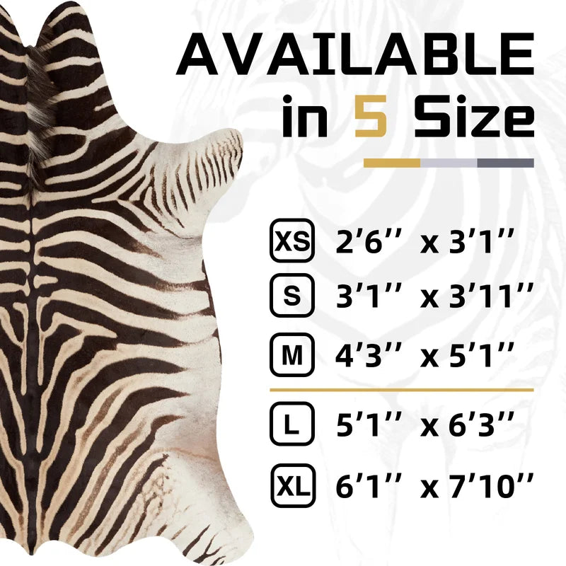 Non-Slip Zebra Print Area Rug Bohemian Style Living Room Carpet Floor Mat