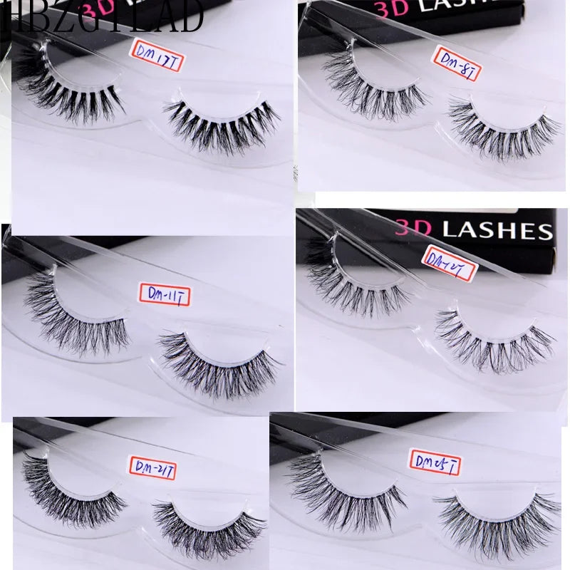 False Eyelashes with Clear Band Crisscross Design Handmade Dramatic Eye Lashes