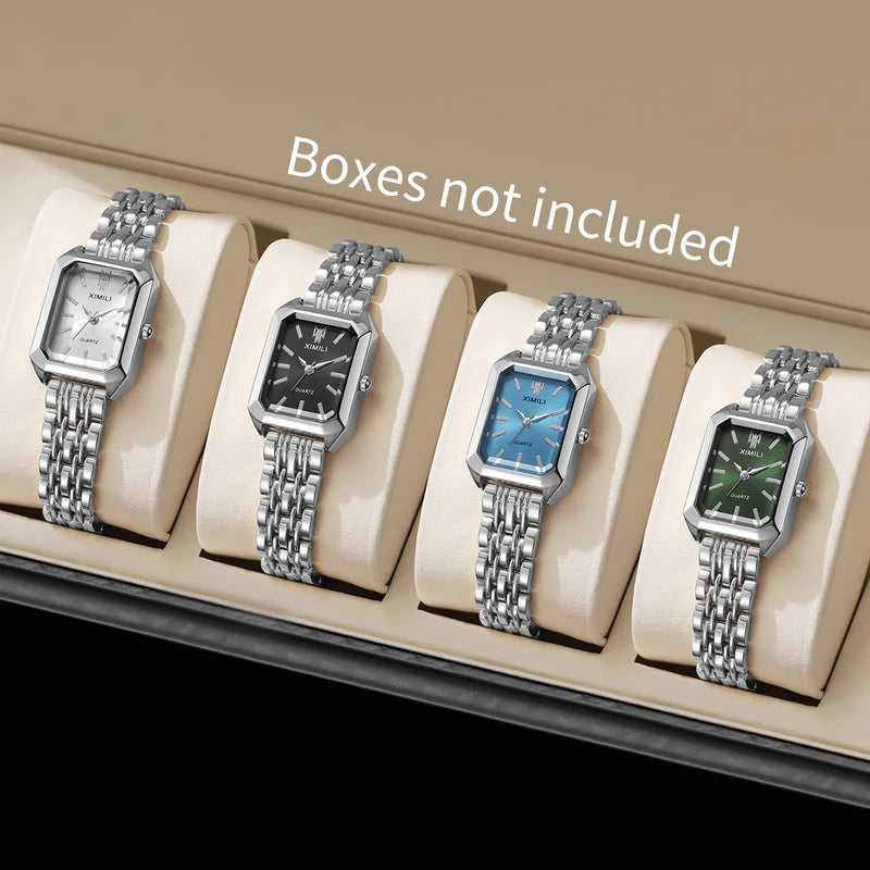Women Quartz Watch with Stainless Steel Band Luxury Dress Wristwatch