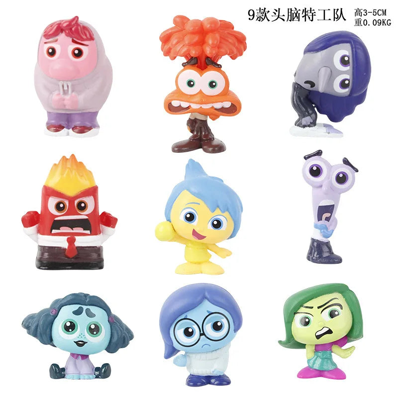 Mini Inside Out Action Figures Set - 9PCS Toy Figurines for Kids & Fans