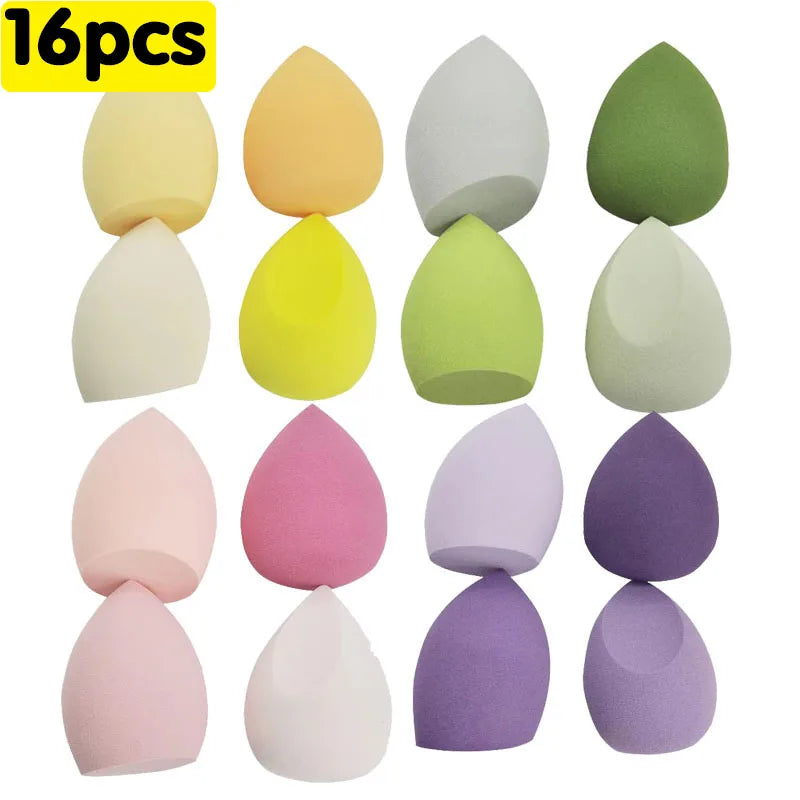 Makeup Sponge Set 4-16 Pieces Wet & Dry Foundation Blending Cosmetic Puff