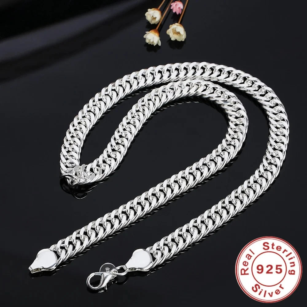 Sterling Silver Necklace for Women & Men 20/22/24 Inch 6mm/10mm Side Chain Jewelry Gift