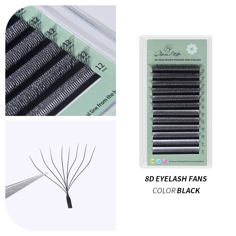 8D-W Shaped Premade Volume Eyelash Extensions Clover W Style Mink Lashes