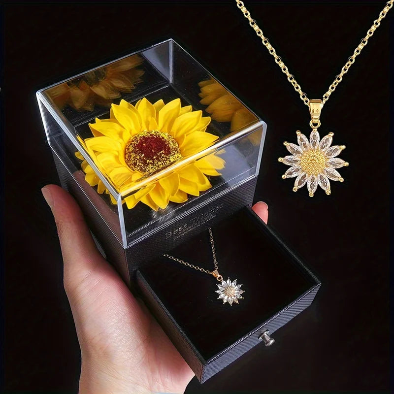 Sunflower Necklace Gift Set - Elegant Jewelry for Special Occasions