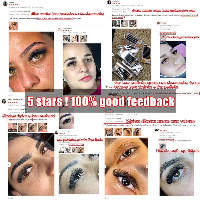 6D W Shape Eyelash Extensions Volume Fans for Natural Full-Cilios Lash Sets