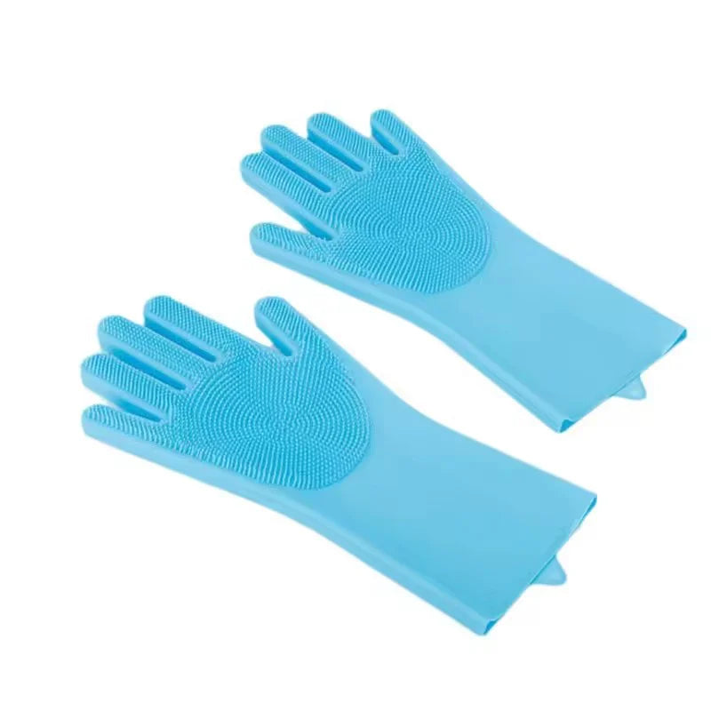 Pet Grooming Bathing Gloves Silicone Hair Removal Scrubber for Dogs Cats - Massaging Cleaning Tool
