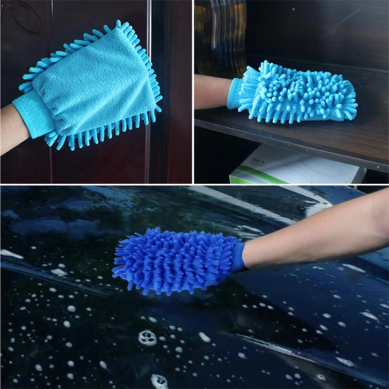 Microfiber Car Wash Gloves 3/5pcs Ultra Absorbent Scratch-Free Cleaning Tool