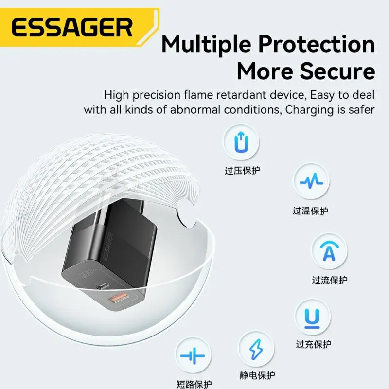 USB C Charger 33W GaN Fast Charging Power Adapter for iPhone, iPad, Samsung