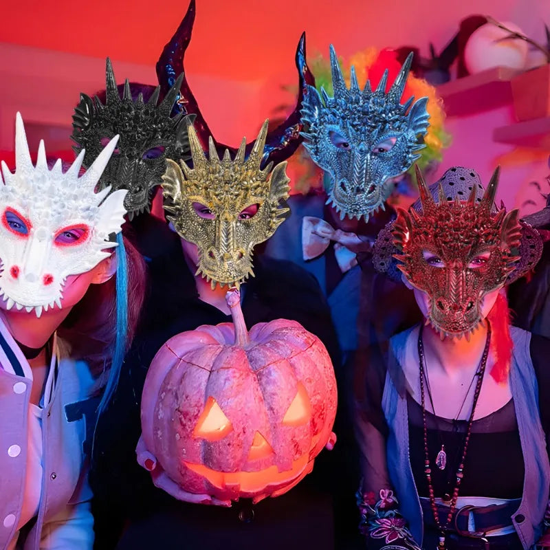 Halloween Dragon Mask Cosplay Prop for Kids Teens Carnival Party Costume Accessories
