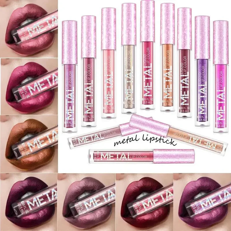 Waterproof Long Lasting Pearl Lip Gloss with Shimmer and Metallic Finish