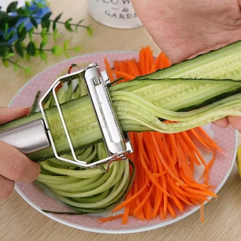 Stainless Steel Vegetable Peeler and Julienne Grater - Multi-Function Kitchen Tool