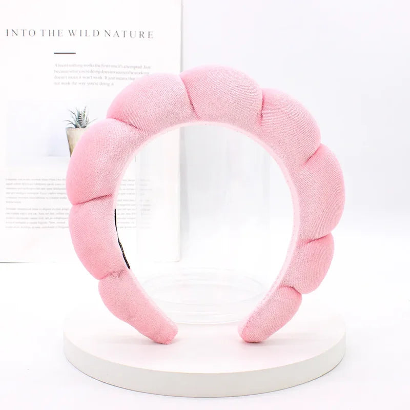 Velvet Spa Headband for Face Washing & Makeup Removal, Wide Padded Hair Accessory