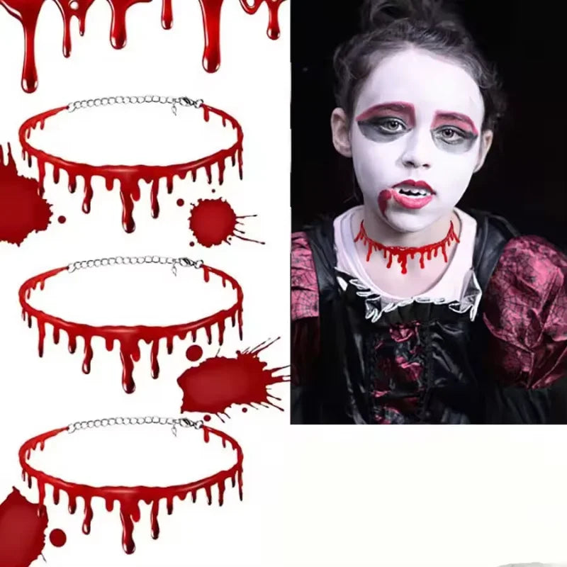 Halloween Horror Blooddrop Necklace Fake Blood Vampire Costume Accessory