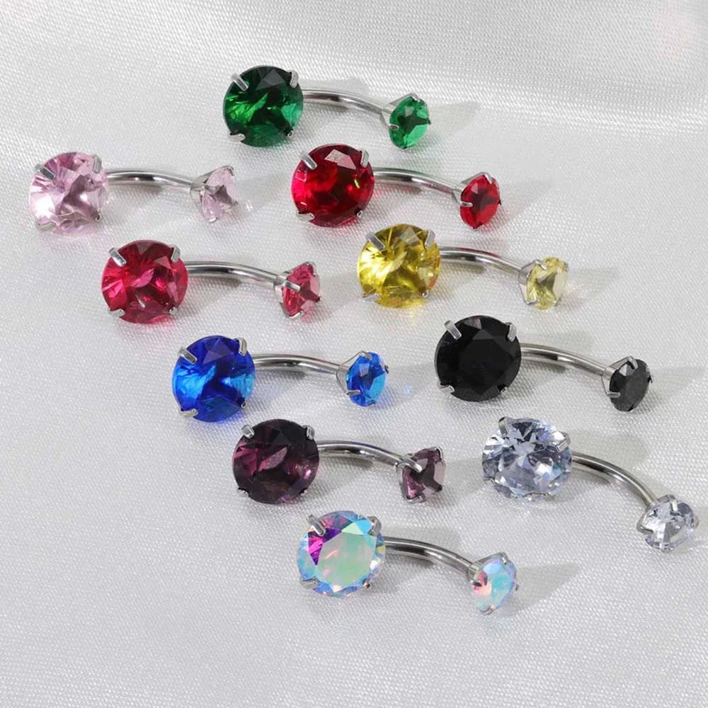 10Pcs Surgical Steel Multi-Shape Navel Rings Body Piercing Jewelry Set