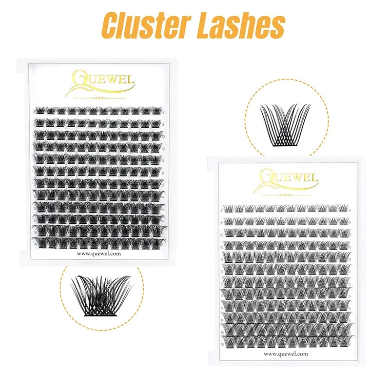DIY Cluster Eyelash Extensions 144pcs Fluffy Mink Fans for Lash Art