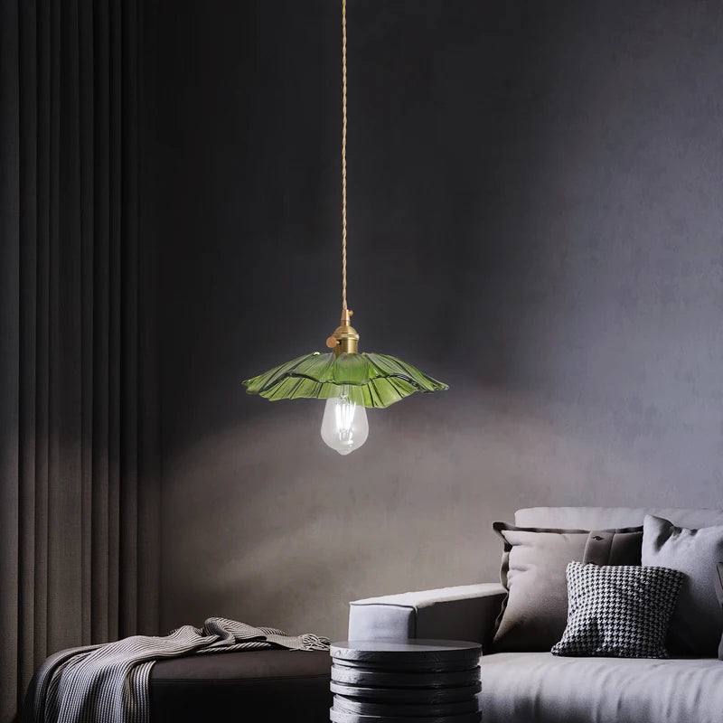 Modern Flower Glass Pendant Light Fixture for Living Room & Bedroom
