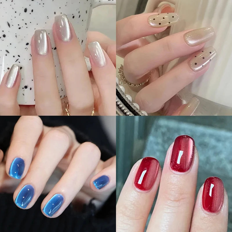 7ml Magnetic Nail Polish Kit Bright Pearl Effect No Lamp Needed - Multiple Colors