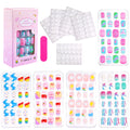 Cartoon Girl Fake Nail Tips Set for Kids - Princess, Cat, Rabbit, Unicorn Press-On Manicure